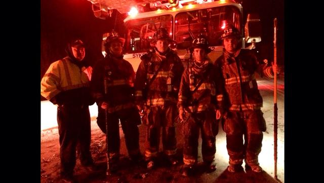 Tower 12's crew after a working fire in New Windsor on 1/24/14